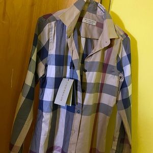 Burberry Men's Cotton Check Button Down Shirt